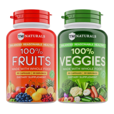 TM Naturals Fruits and Veggies Supplement capsules bottle